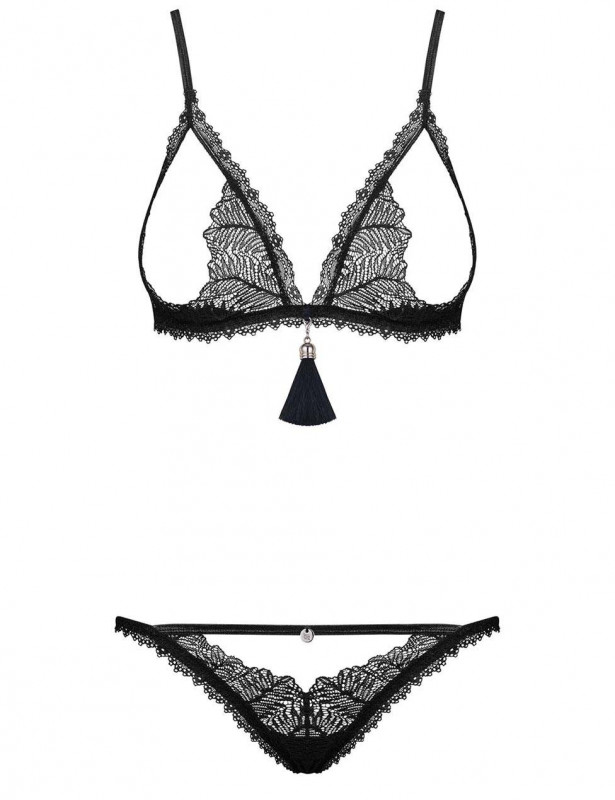 Открытый комплект "Romanesa" (S/M, черный)